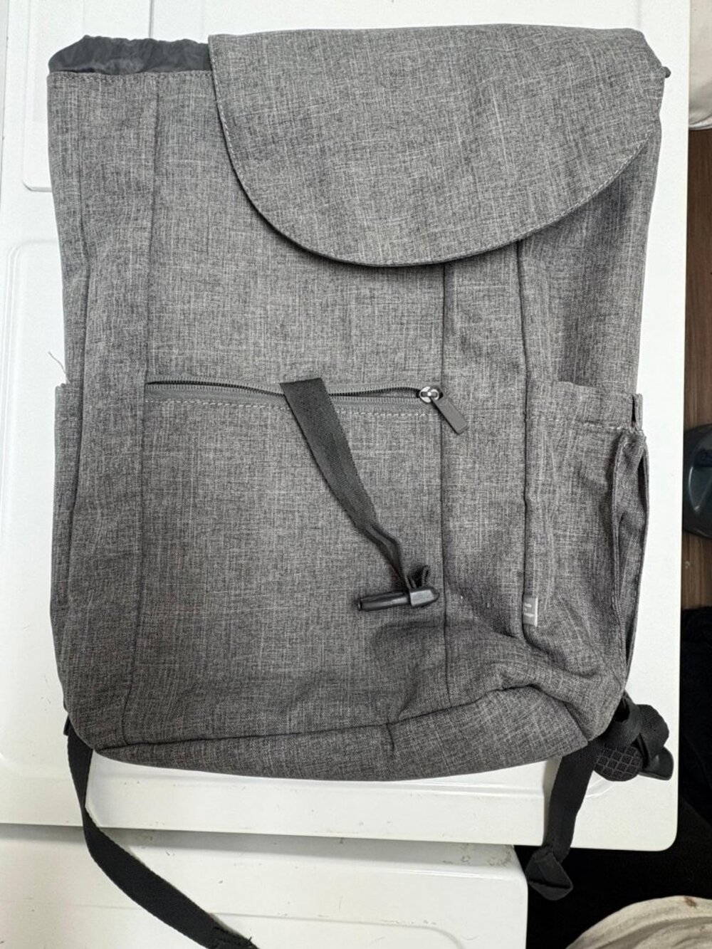 Made By Design Gray Backpack – Roll Top Drawstring – Multiple Pockets
